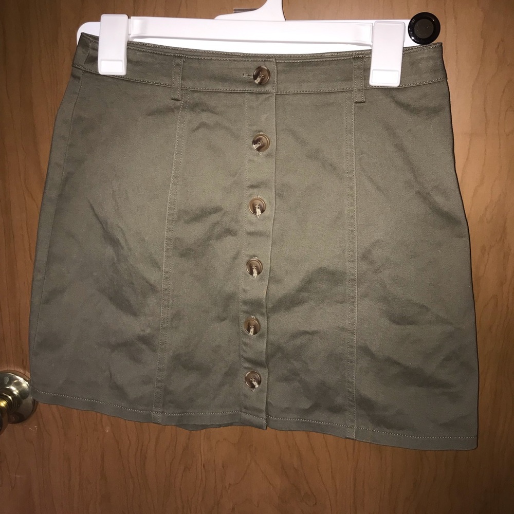 Button front mini skirt